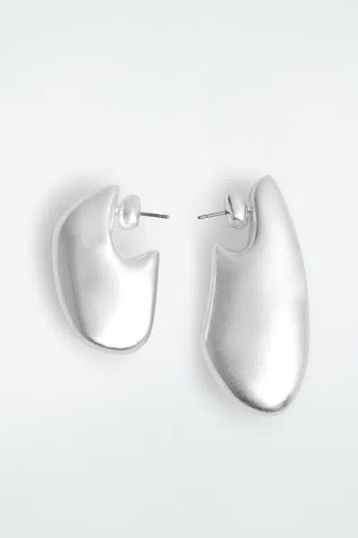 Cos Mismatched Pebble Earrings In Silver