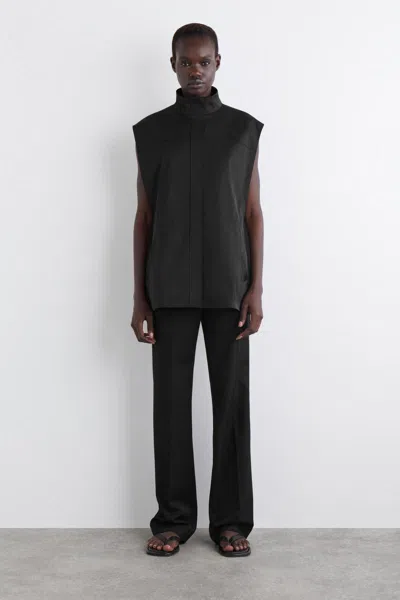 Cos Mock-neck Utility Vest In Black