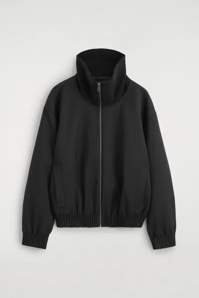 Cos Mock-neck Jacket In Black