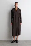 Cos Modal Midi Wrap Dress In Brown