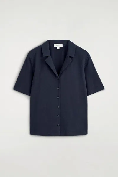 Cos Modal-jersey Shirt In Blue