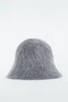 Cos Mohair Bucket Hat In Grey