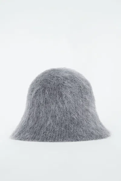 Cos Mohair Bucket Hat In Grey