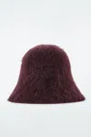 Cos Mohair Bucket Hat In Burgundy