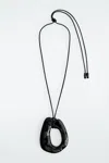 Cos Molten Pendant Necklace In Black