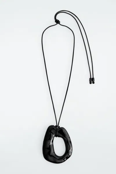 Cos Molten Pendant Necklace In Metallic