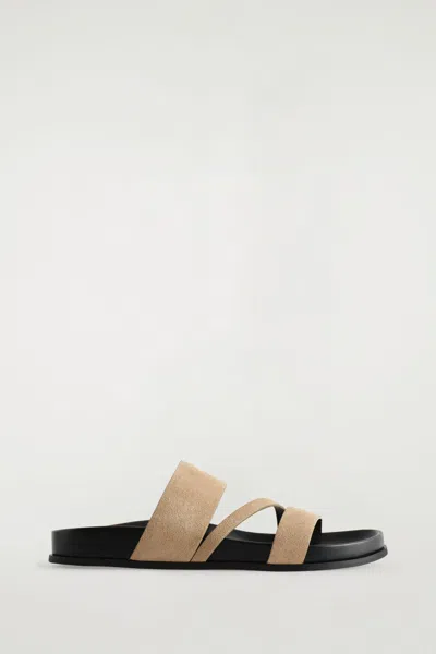 Cos Multi-strap Suede Sandals In Beige