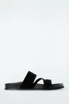 Cos Multi-strap Suede Sandals In Black