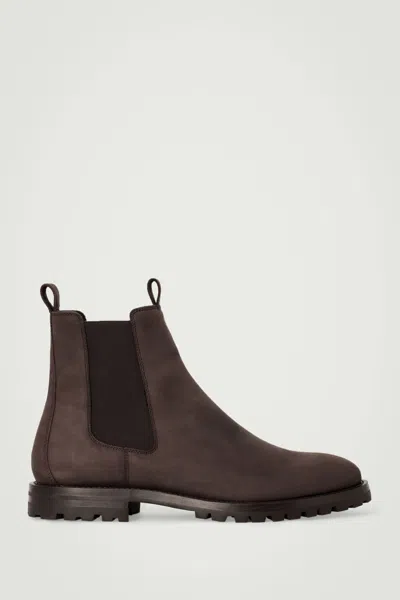 Cos Nubuck Leather Chelsea Boots In Brown