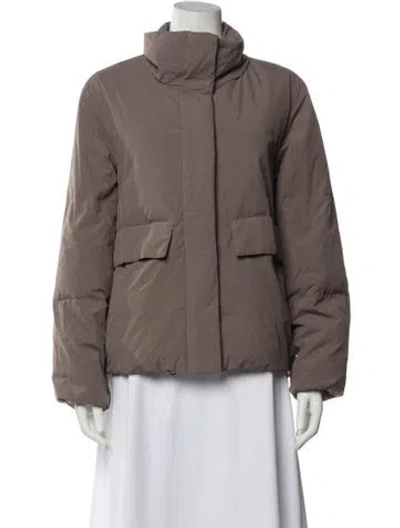 Pre-owned Cos Nylon Down Jacket In Brown