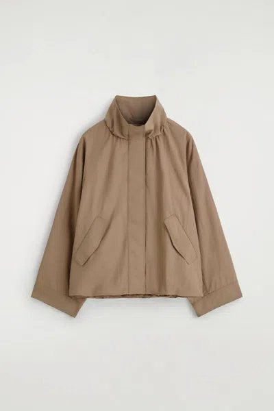 Cos Nylon Mock-neck Jacket In Nude