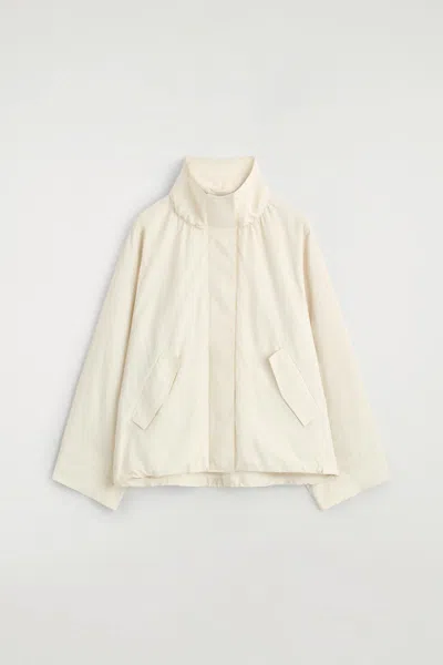 Cos Nylon Mock-neck Jacket In White