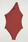 Cos One-shoulder Swimsuit In Rouge