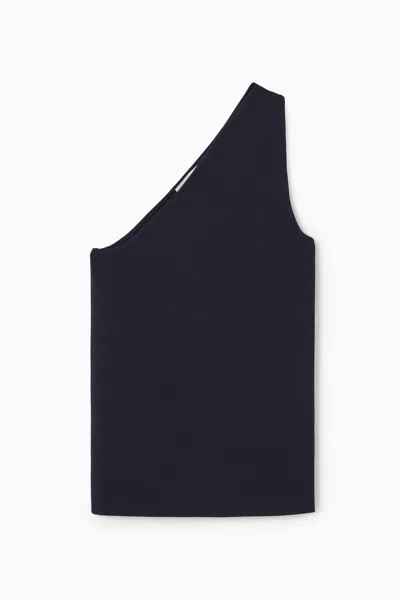 Cos One-shoulder Tank Top In Black