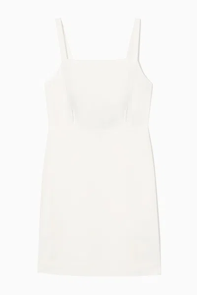 Cos Open-back Mini Pinafore Dress In White