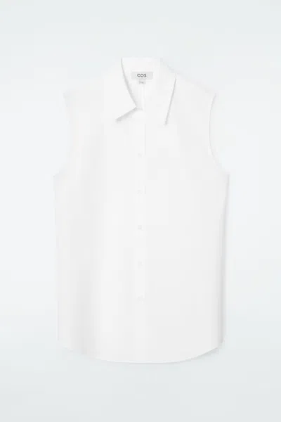 Cos Open-back Sleeveless Shirt In White