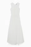 Cos Open-back Tiered Midi Dress In White