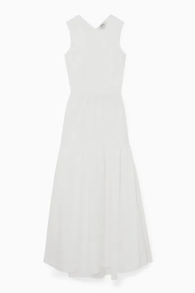 COS OPEN-BACK TIERED MIDI DRESS 