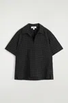 Cos Open-collar Checked Cotton Shirt