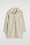 Cos Robe-chemise À Col Ouvert En Denim In Sand