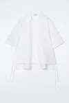 Cos Open-collar Drawstring Blouse In White