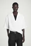 Cos Open-collar Linen Shirt In White