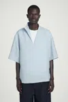 Cos Open-collar Linen Shirt In Blue