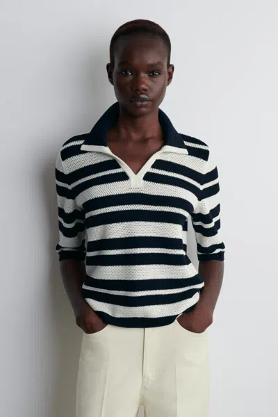 Cos Open-knit Polo Shirt