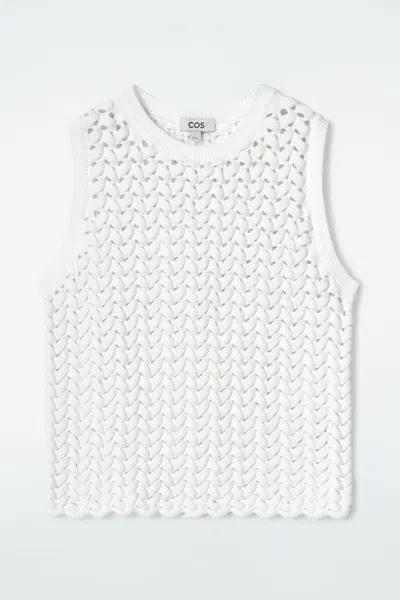 Cos Open-knit Vest In White