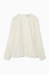 Cos Open-sleeve Blouse In White