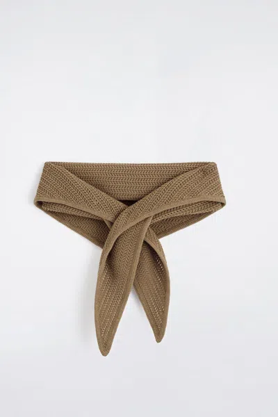 Cos Open-knit Neck Scarf In Brown