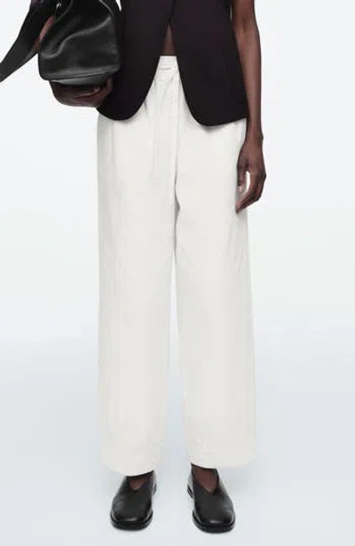 Cos Organic Cotton Herringbone Pants In White