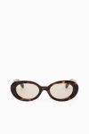Cos Oval Sunglasses - Round In Beige