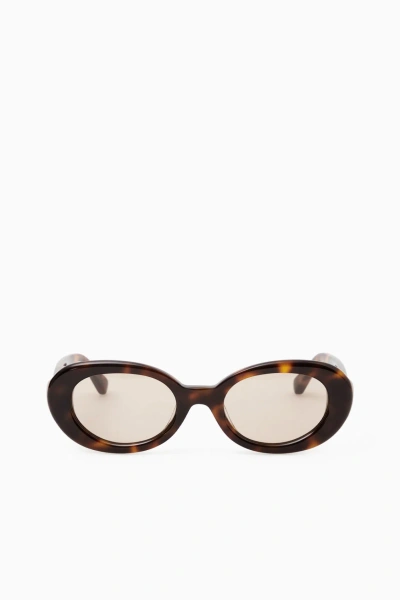 Cos Oval Sunglasses - Round In Beige