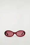 Cos Oval Sunglasses In Red