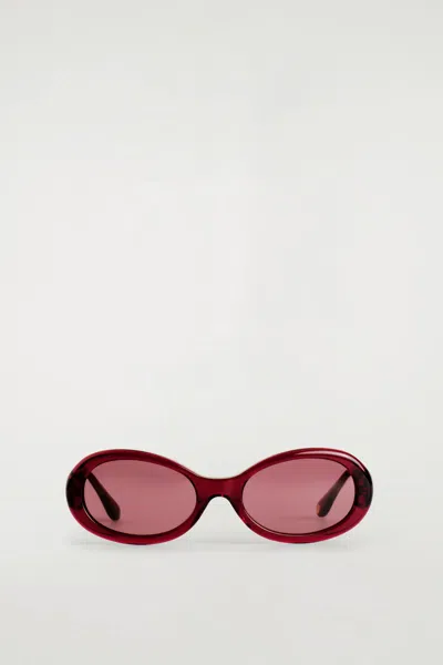 Cos Oval Sunglasses In Red