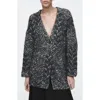 Cos Oversized Herringbone Mohair-blend Cardigan In Black