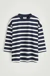 Cos Oversized Striped Lightweight Cotton T-shirt