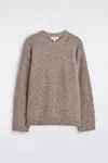 Cos Oversized Alpaca-blend Crew-neck Sweater In Brown