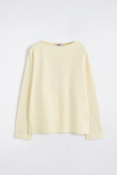 Cos Oversized Boat-neck Sweatshirt In Neutral