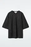 Cos Oversized Boiled Merino Wool T-shirt In Grey