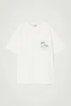 Cos Oversized Botanical-print T-shirt In White