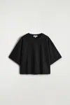 Cos Oversized Boxy Cotton T-shirt In Black