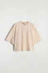 Cos Oversized Boxy Cotton T-shirt In Sand