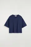 Cos T-shirt Oversize In Cotone Dal Taglio Boxy In Blue