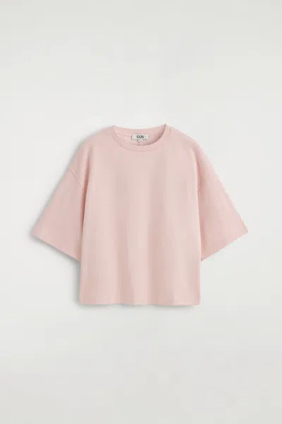 Cos T-shirt Oversize In Cotone Dal Taglio Boxy In Pink