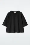 Cos Oversized Boxy T-shirt In Black