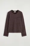 Cos Oversized Brushed-cotton Long-sleeved T-shirt In Brown