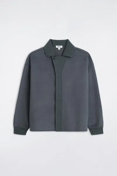 Cos Oversized Brushed Jersey Shirt In Gray