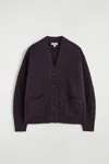 Cos Cardigan Oversize In Misto Cashmere In Burgundy